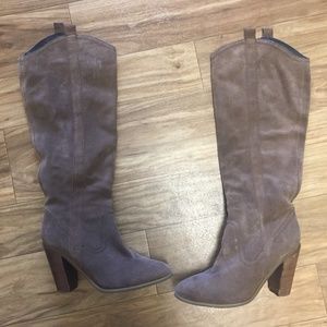 Kenneth Cole Sara Tall Tan Brown 8M Suede Boots